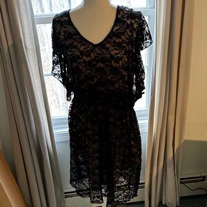 Forever 21 Black Lace Overlay Dress